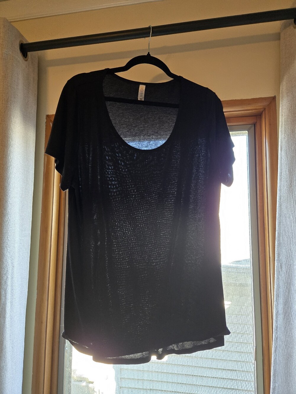 Lot Of Two Lularoe Black And Blue Scoop Neck Women’s Top